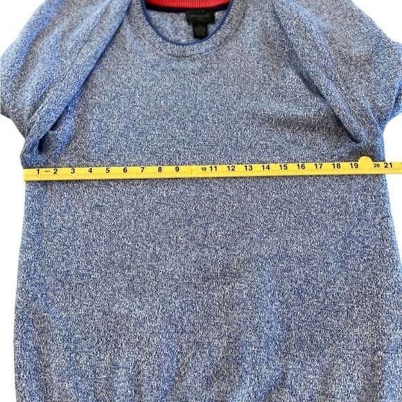 Magaschoni Men’s Sweater Size XL Marled Blue White Crewneck Cotton Blend - Picture 7 of 9